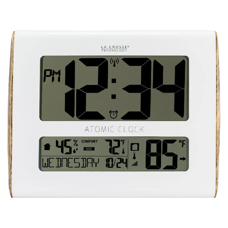 Plush velvet ottoman-LaCrosse Technology 513-1919 Atomic Digital Wall Clock with Indoor/Outdoor Temperature and Indoor Humidity