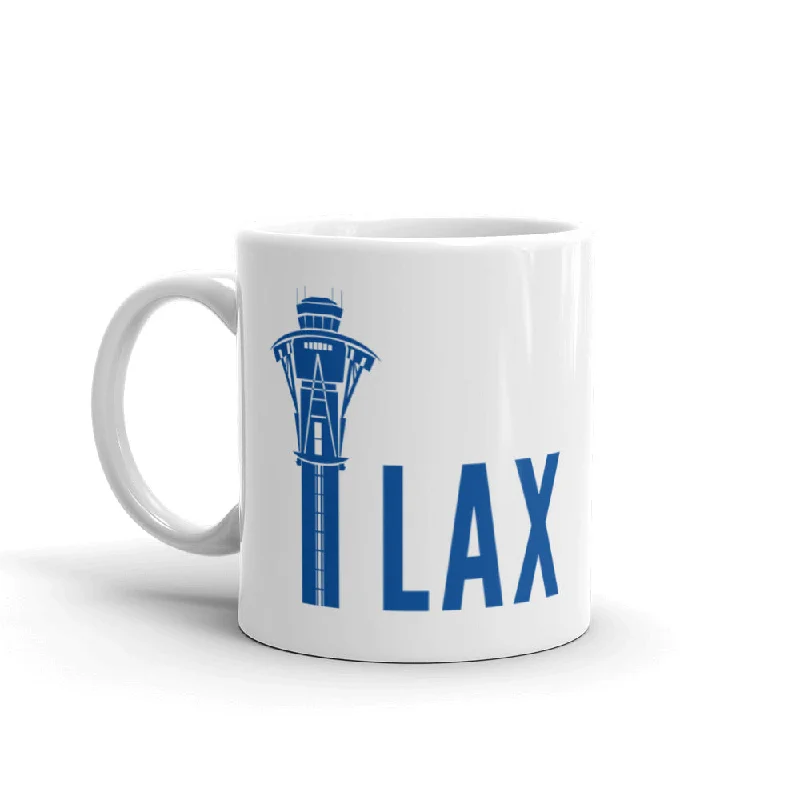 Cute animal print cup-LAX Tower White glossy mug