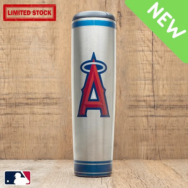 Custom logo travel mug-Los Angeles Angels Metal Dugout Mug | Stainless Steel Baseball Bat Mug