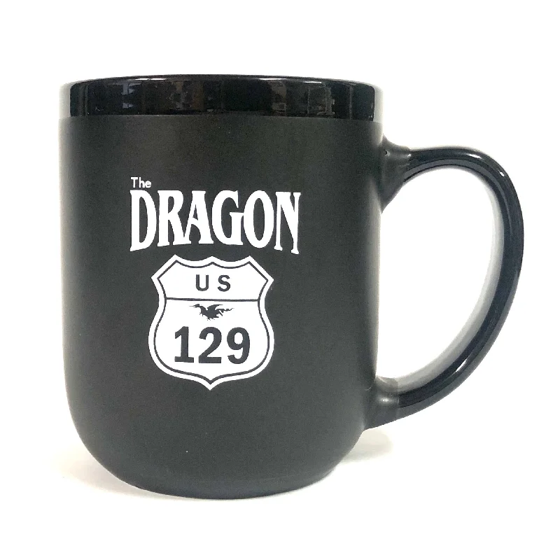 Matte finish ceramic tumbler-Matte Black 'The Dragon' mug