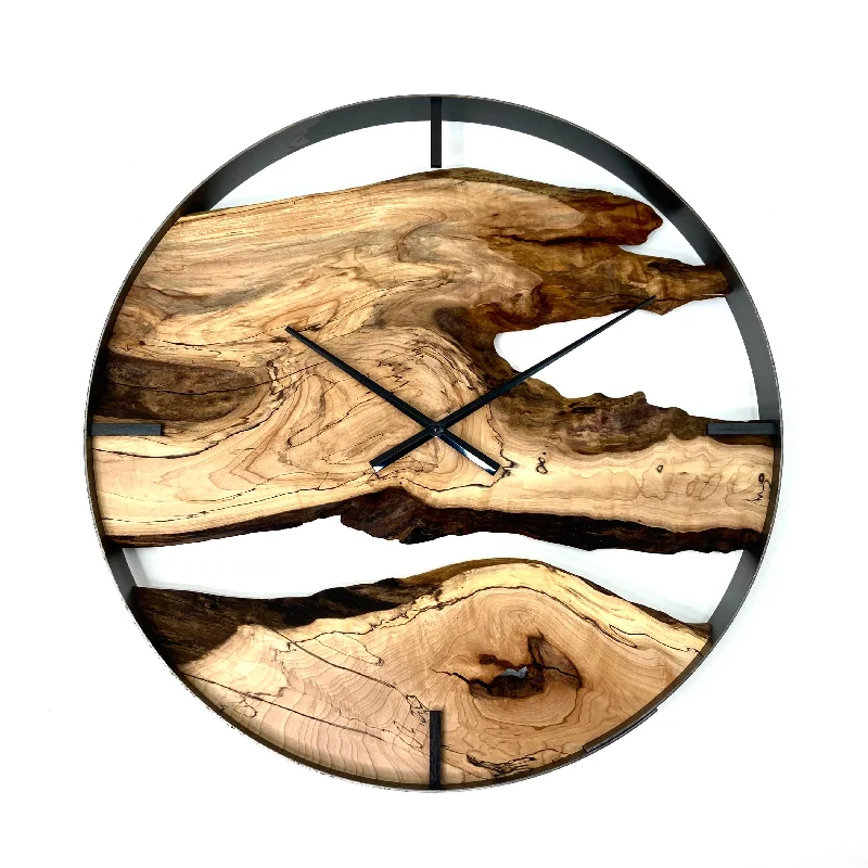 Velvet throw pillow-*NEW // 25” Spalted Maple Live Edge Wood Clock