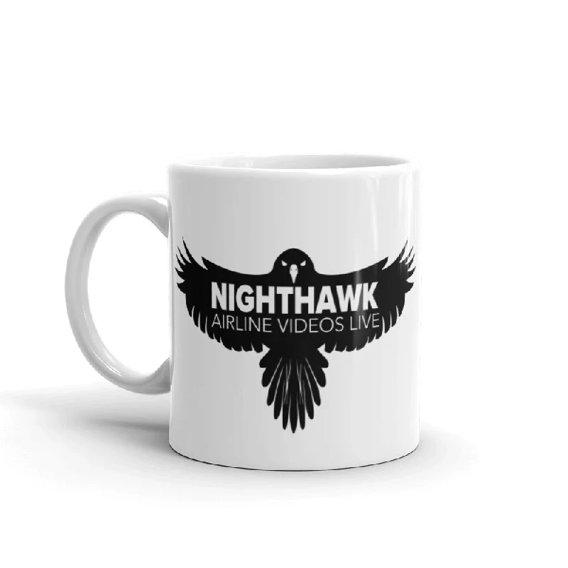 Matte finish ceramic tumbler-NIGHTHAWK White glossy mug