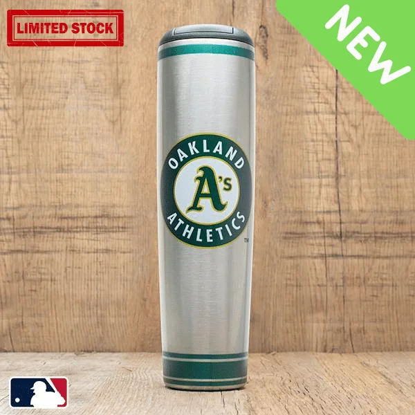 Double-layer insulated cup-Oakland Athletics Metal Dugout Mug | Stainless Steel Baseball Bat Mug