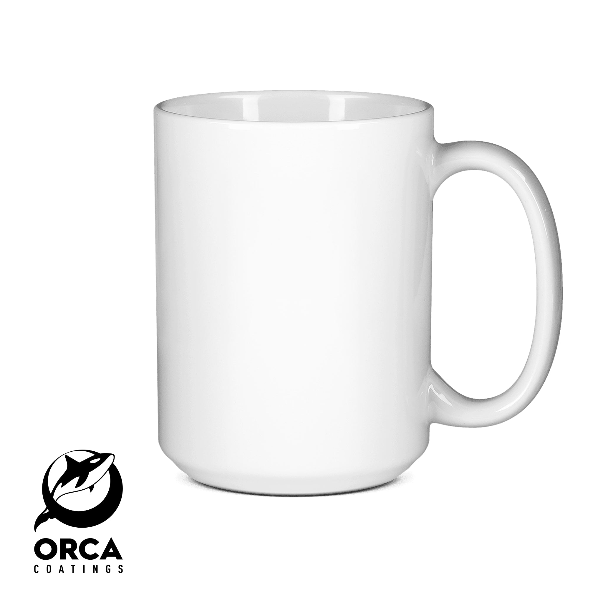 Vintage tin drinking cup-ORCA Coatings White 15 oz Mug