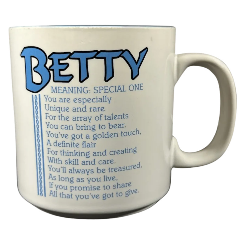 Unbreakable polycarbonate cup-BETTY Poetry Name Mug Blue Interior Papel