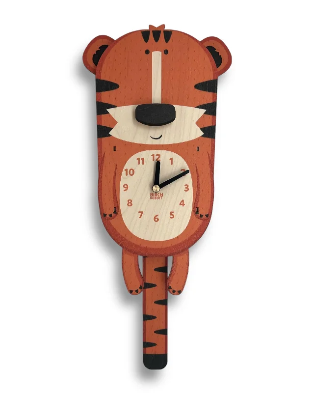 Rustic wooden picture frame-Rufus the Tiger Pendulum Clock