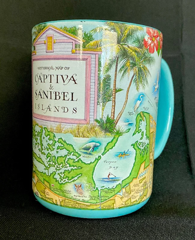 Insulated latte coffee cup-Xplorer Maps Sanibel Captiva Vintage Mug