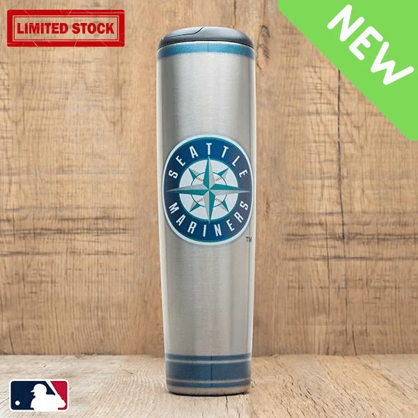 Multi-color swirl tumbler-Seattle Mariners Metal Dugout Mug | Stainless Steel Baseball Bat Mug