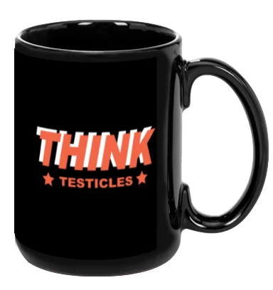 Compact shot glass cup-Think Testicles - Mug