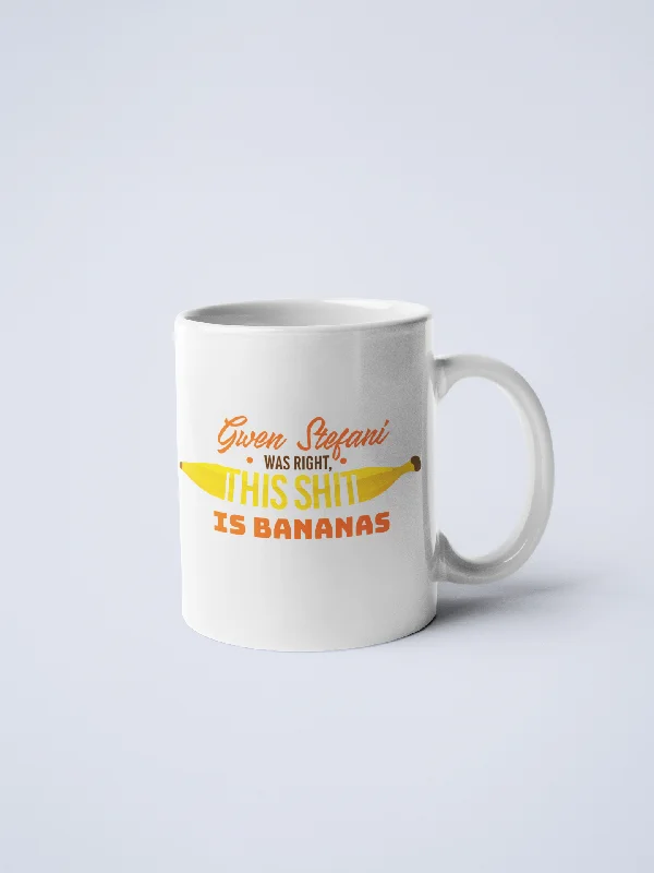 Premium crystal champagne cup-This Shit Is Bananas Ceramic Coffee Mug