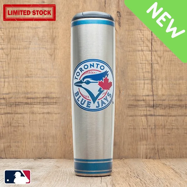 Self-stirring electric mug-Toronto Blue Jays Metal Dugout Mug | Stainless Steel Baseball Bat Mug