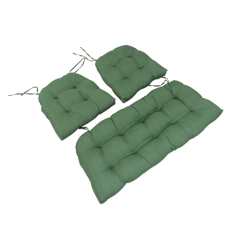 Hand-blown glass ornament-3pc Green Tufted Wicker Furniture Outdoor Patio Cushions 41"