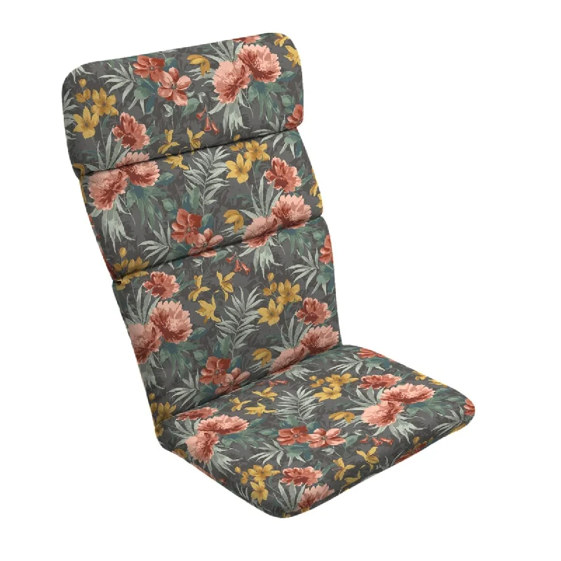 Festive holiday wreath-Arden Selections Phoebe Floral Outdoor Adirondack Chair Cushion - 45.5 in L x 20 in W x 2.25 in H