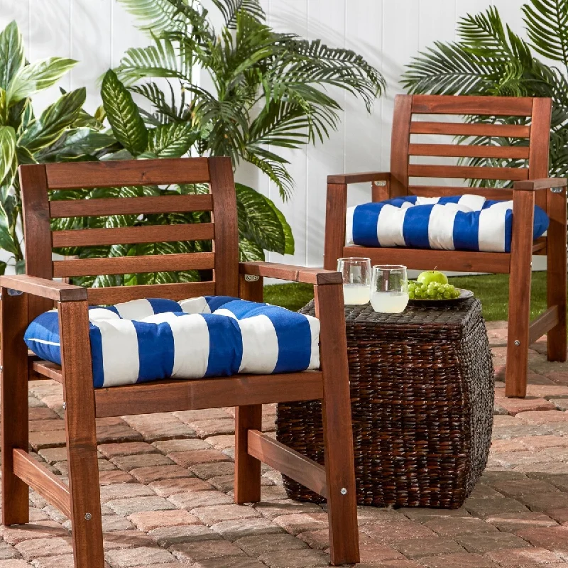 Velvet curtains set-Daytona 20-inch Outdoor Stripe Chair Cushion (Set of 2) by Havenside Home