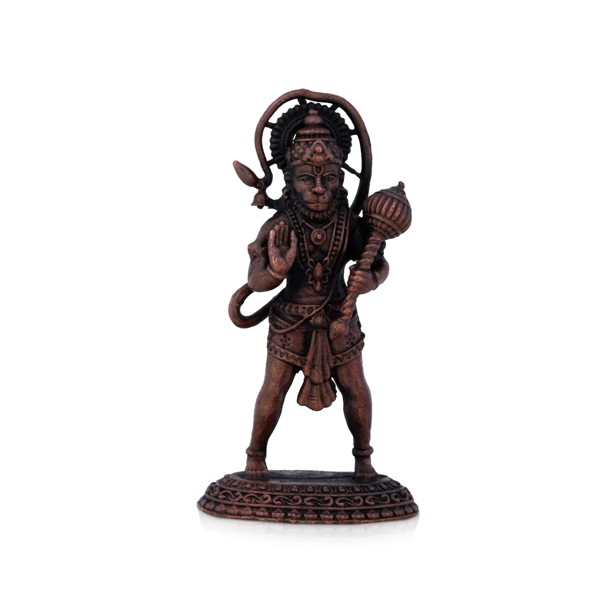 Bright neon table lamp-Anjaneya Statue - 2.5 x 1.5 Inches |Standing Hanuman Statue/ Copper Idol / Hanuman Murti for Pooja/ 65 Gms Approx