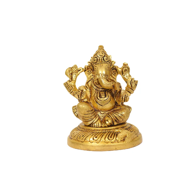 Plush area rug-BRASS 4.5 IN GANESHA