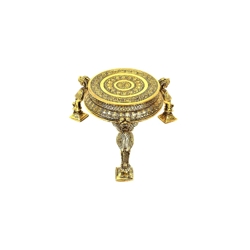 Hand-painted decorative tray-Brass Chowki