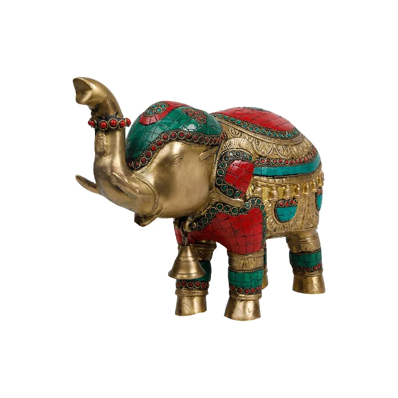 Plush shag area rug-Brass Elephant Idol