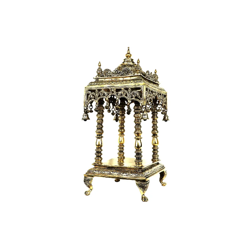 Elegant gold wall shelf-Brass Mantapa