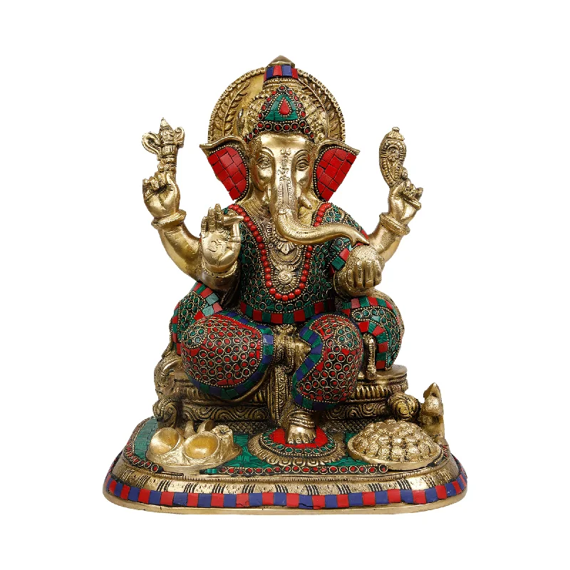 Ombre gradient vase-Brass Puja Ganesh