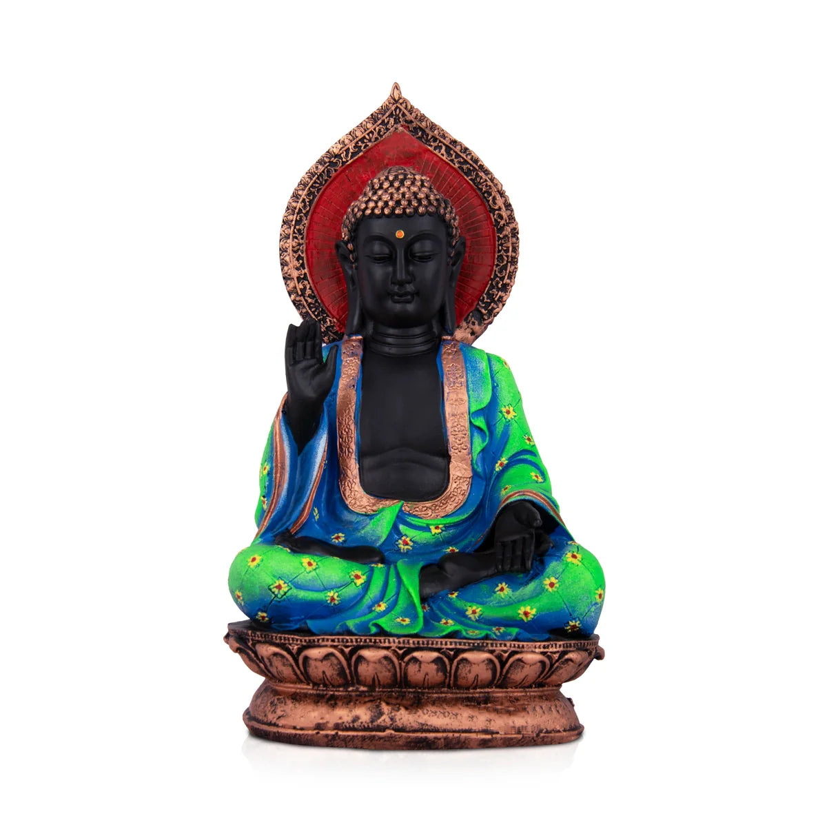 Textured wall art panel-Buddha Statue - 10 x 5.5 Inches | Resin Buddha Murti/ Buddha Sitting Figurine for Pooja