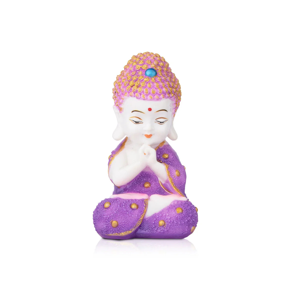 Glazed pottery centerpiece-Buddha Statue - 7 x 4 Inches | Marble Dust Buddha Idol/ Buddha Murti for Home Decor