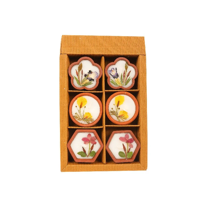 Woven rattan mirror-FRAGRANCE DIYA SET OF 6 ( LEMONGRASS)