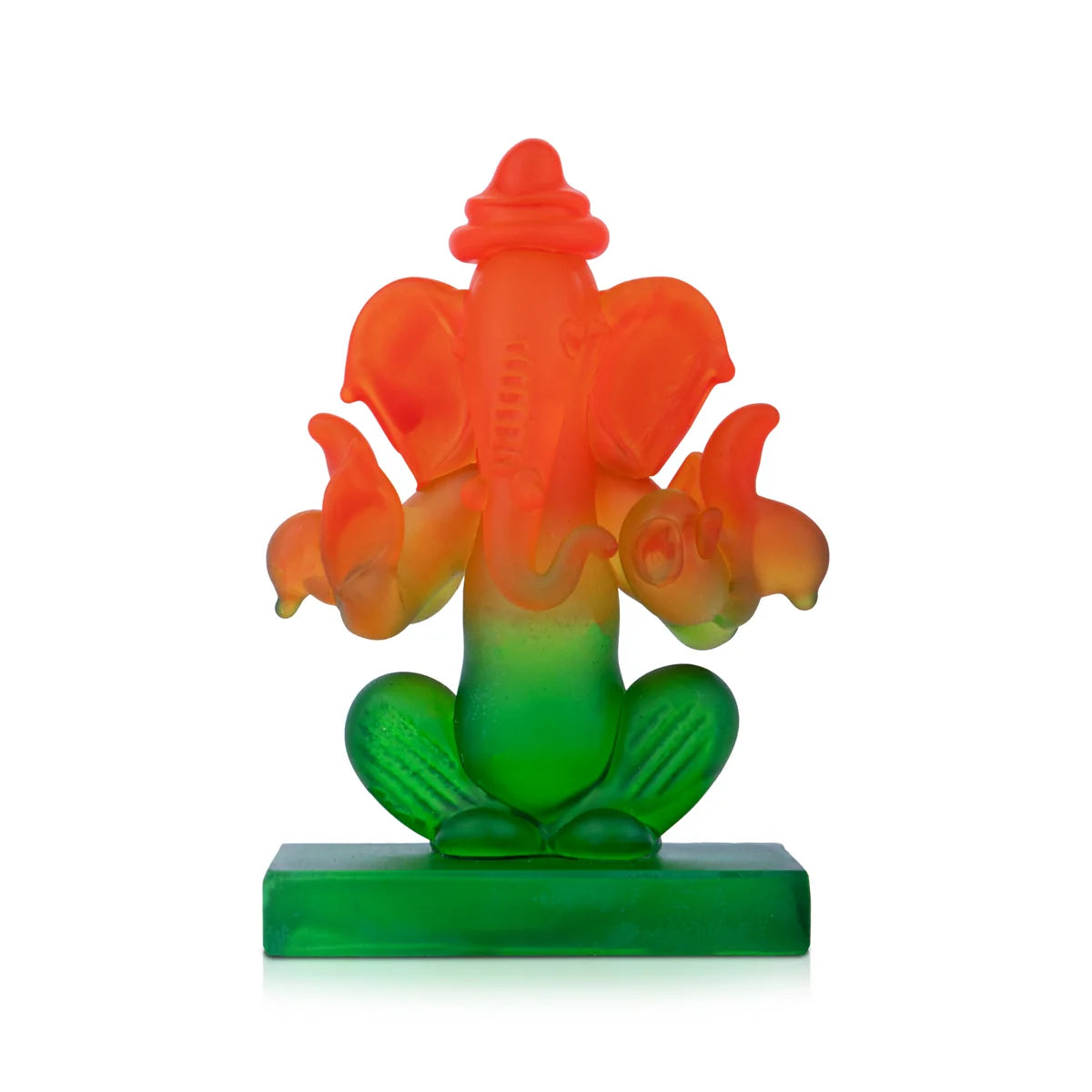 Woven rattan mirror-Ganesh Murti - 3 x 2 Inches | Crystal Ganesh Idol/ Two Side View Statue/ Ganapathi Idol for Home