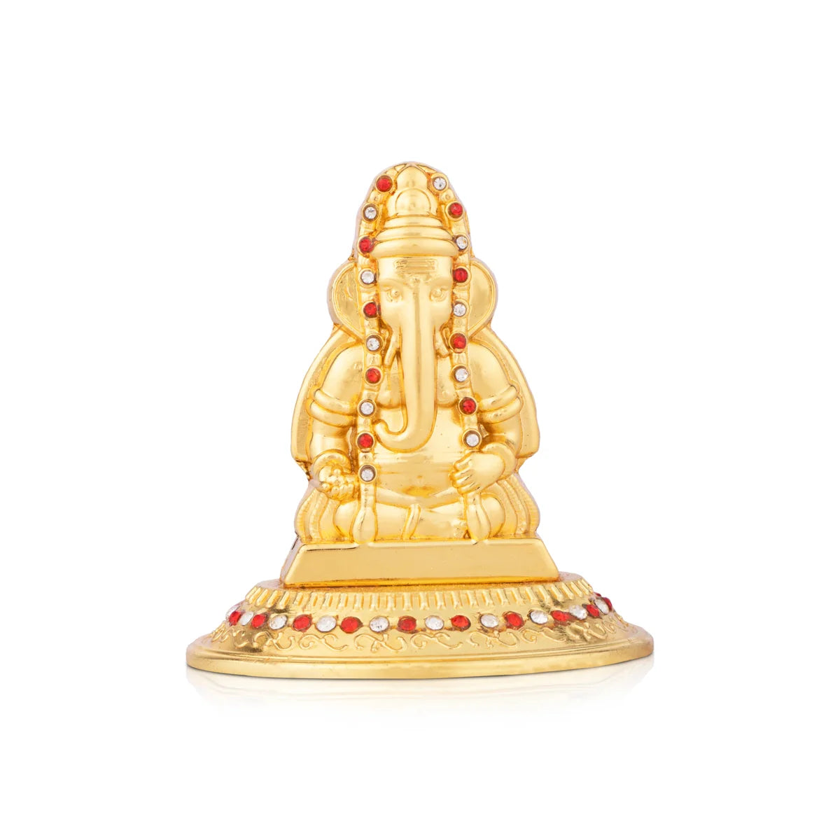 Wooden accent wall clock-Ganesh Statue - 2.5 x 5 Inches | Metal Vinayaka Idol / Ganesh Idol for Pooja