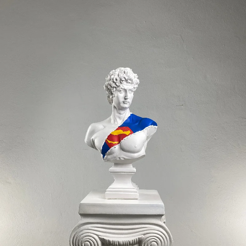 Nordic style floor lamp-David 'Superman' Pop Art Sculpture, Modern Home Decor, Large Sculpture