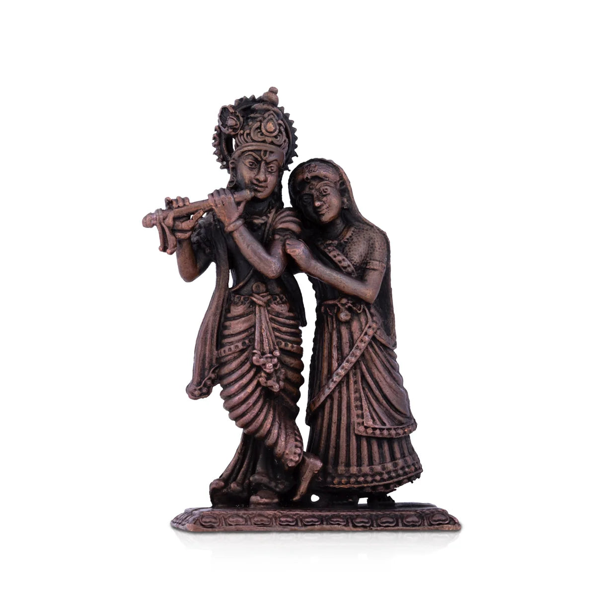 Retro polka dot cushion-Radha Krishna Murti - 3.5 x 2.5 Inches | Copper Idol/ Radha Krishna Idol for Pooja/ 255 Gms Approx