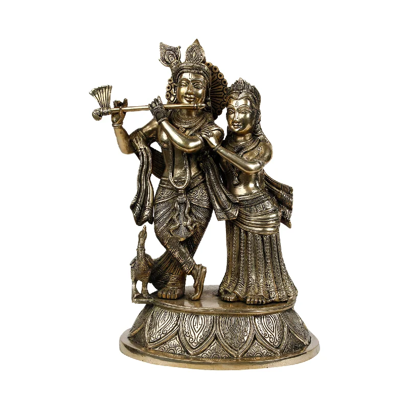 Porcelain figurine ornament-Radha Krishna Standing Idol