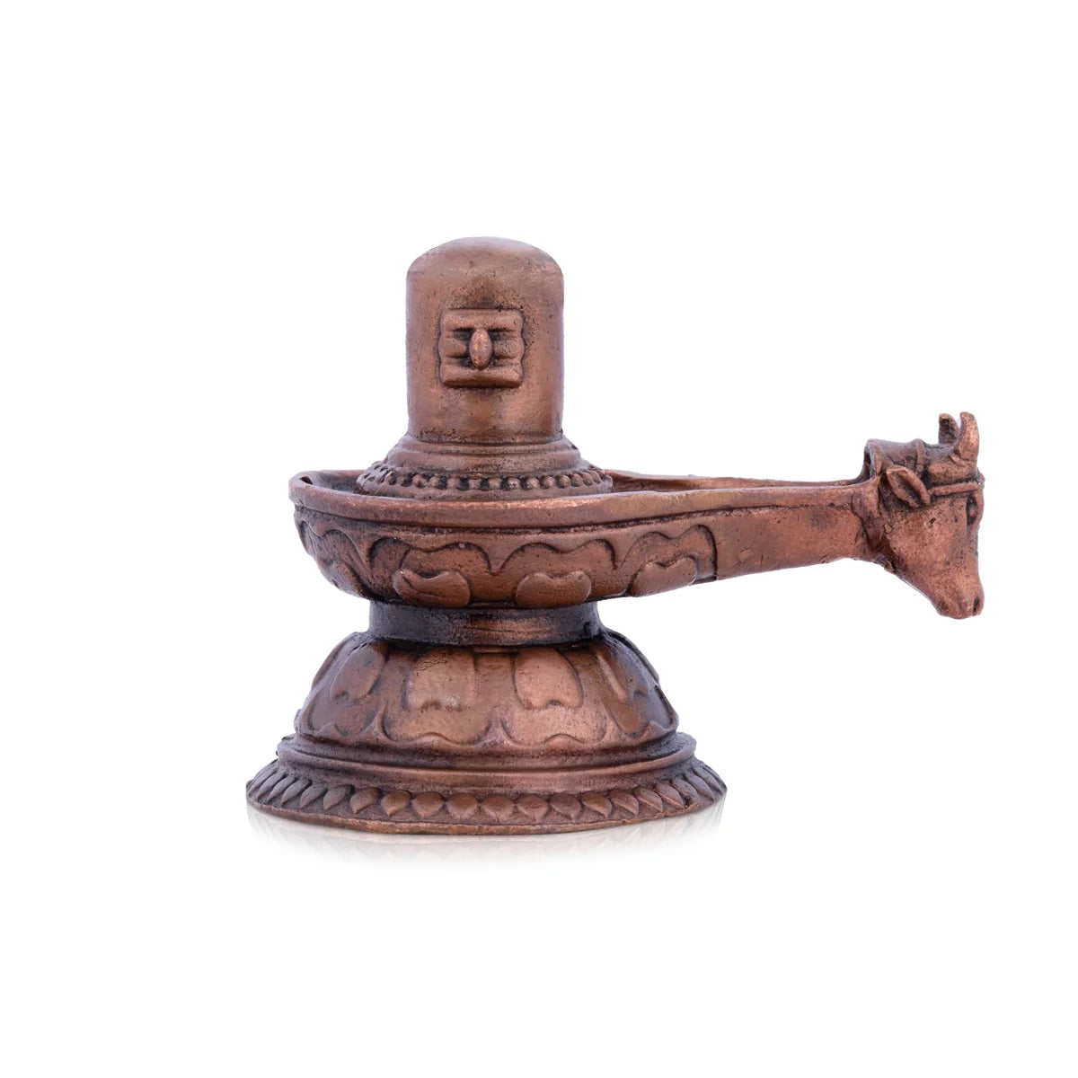 Handwoven jute wall decor-Shivling Statue – 2.5 x 2.5 Inches | Copper Idol/ Shivling Statue With Avudaiyar Nandi Face for Pooja/ 210 Gms Approx