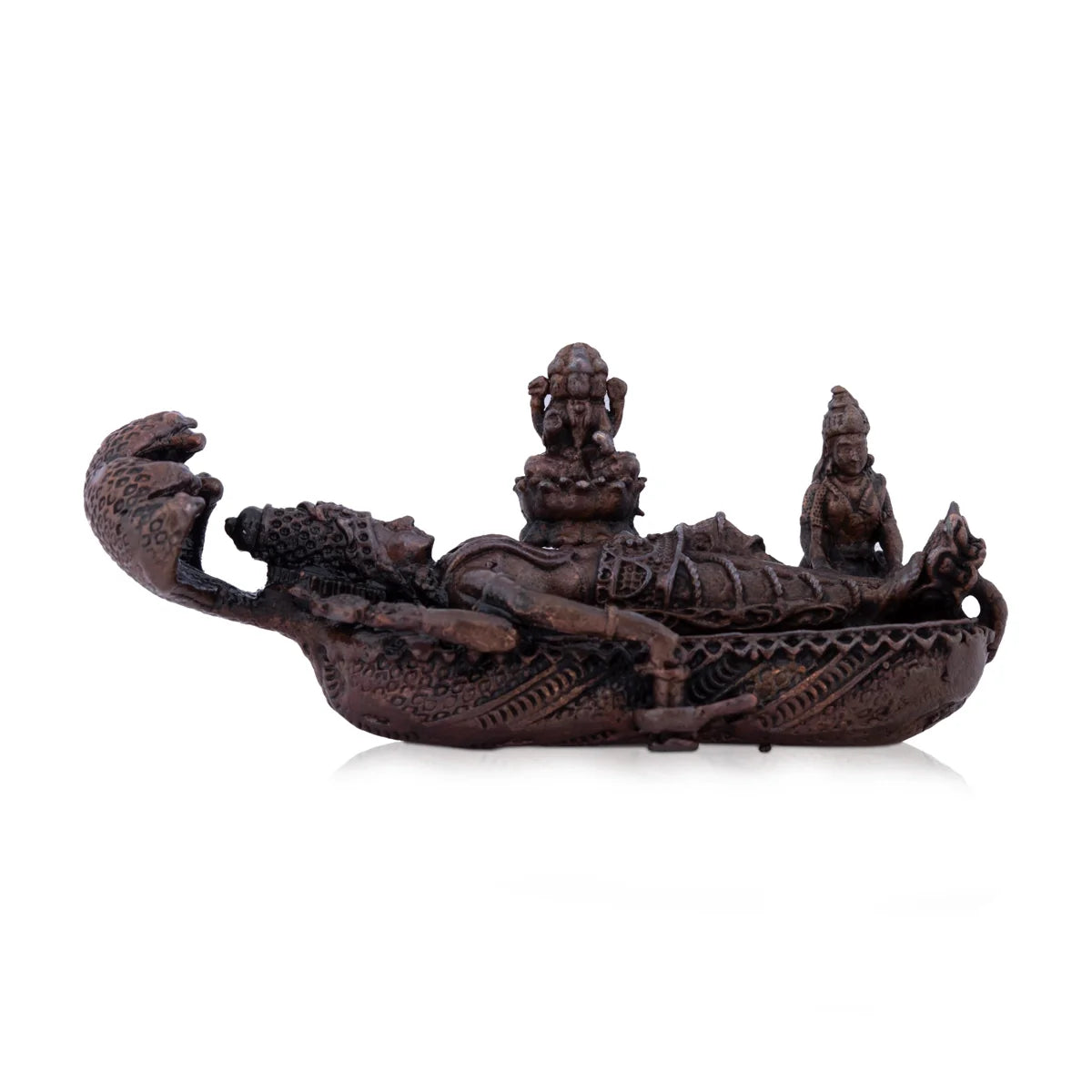 Sleek black plant stand-Sri Ranganathar with Lakshmi Statue - 1 x 2.75 Inches | Copper Idol for Pooja/ 65 Gms Approx