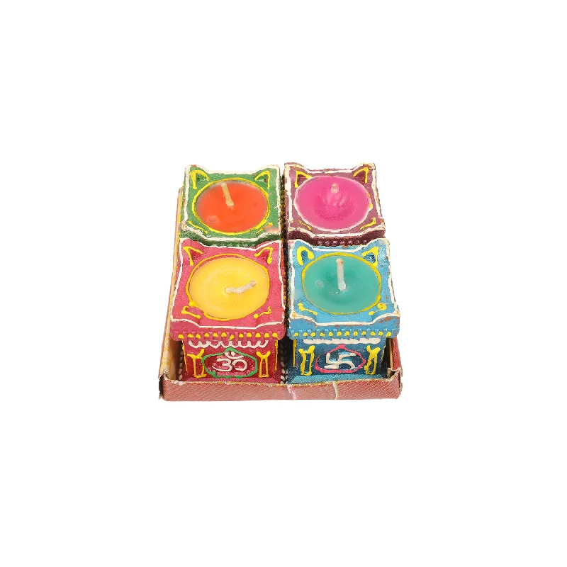 Iridescent glass vase-TULASI WAX DIYA PACK