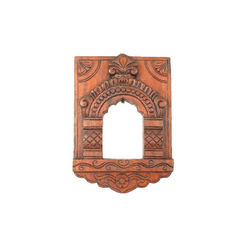 Wooden jewelry organizer-WOODEN JHAROKHHA MIRROR FRAME