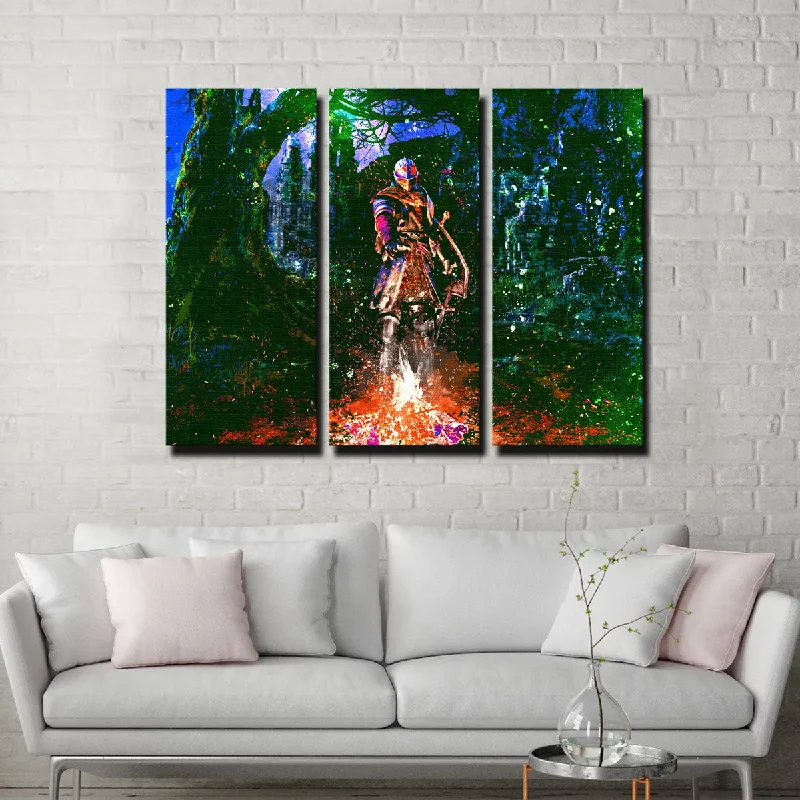 Sleek acrylic photo frame-Abstract Dark Souls Canvas Set