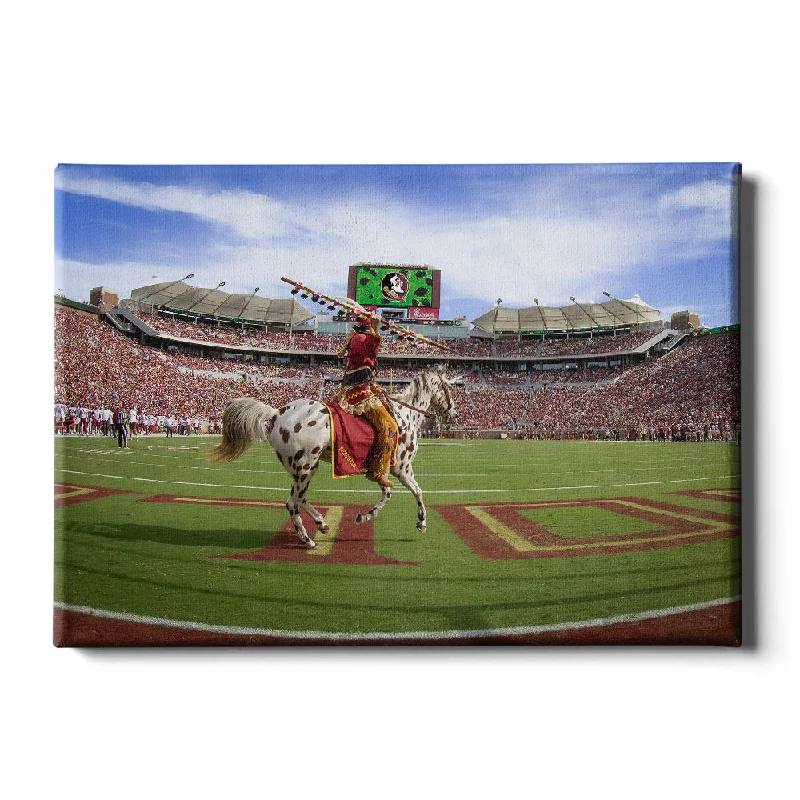 Velvet tufted footstool-Florida State Seminoles - Seminoles Score