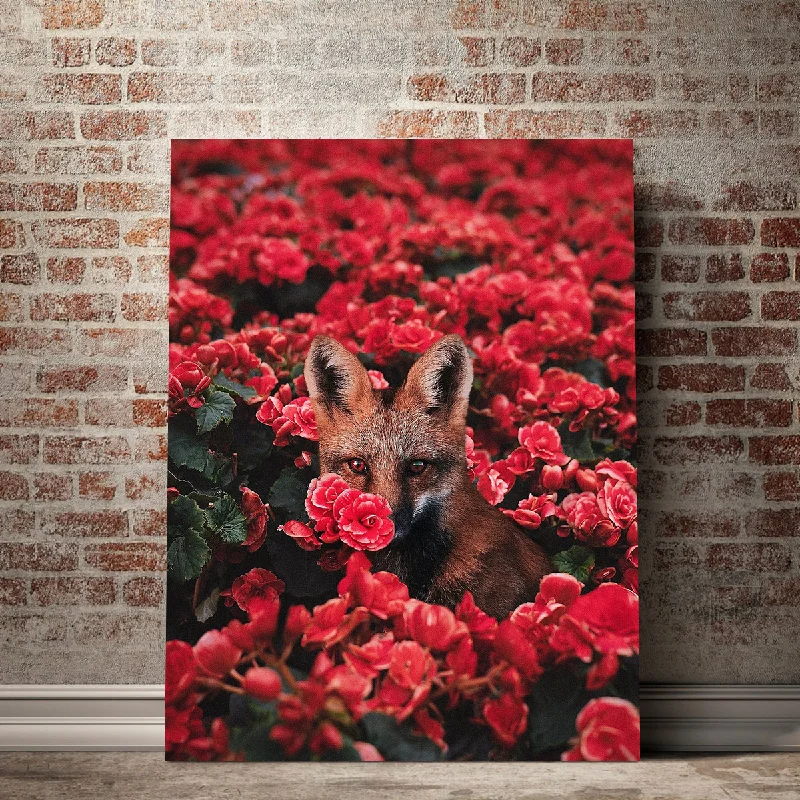 Floral decoupage tray-Fox and Flowers