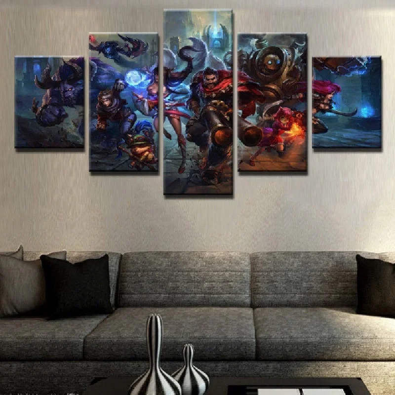 Hand-stitched quilt blanket-League of Legends 5 Piece Canvas