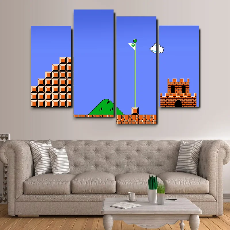 Nordic style floor lamp-Mario Bros Finish Line Canvas Set