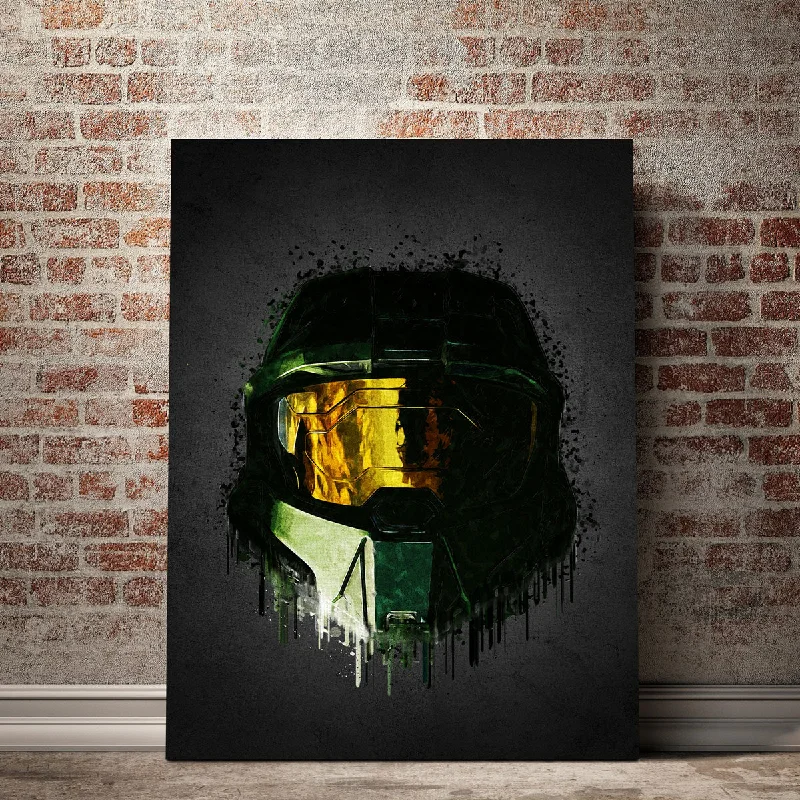 Velvet throw pillow-Master Chief  Portrait