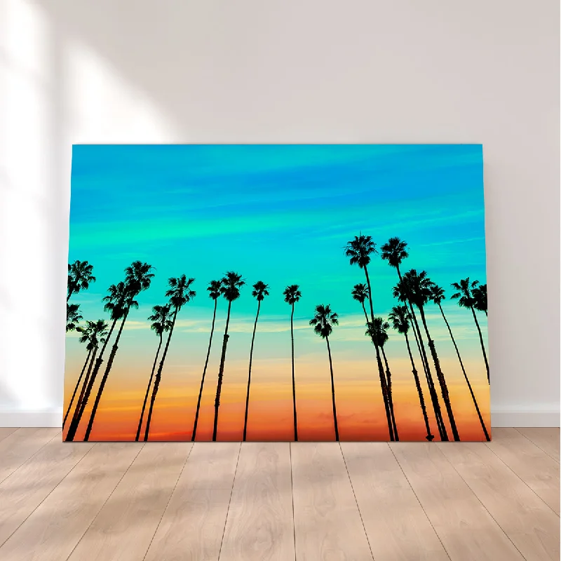 Sleek copper table lamp-Palm Tree Sunset Santa Barbara