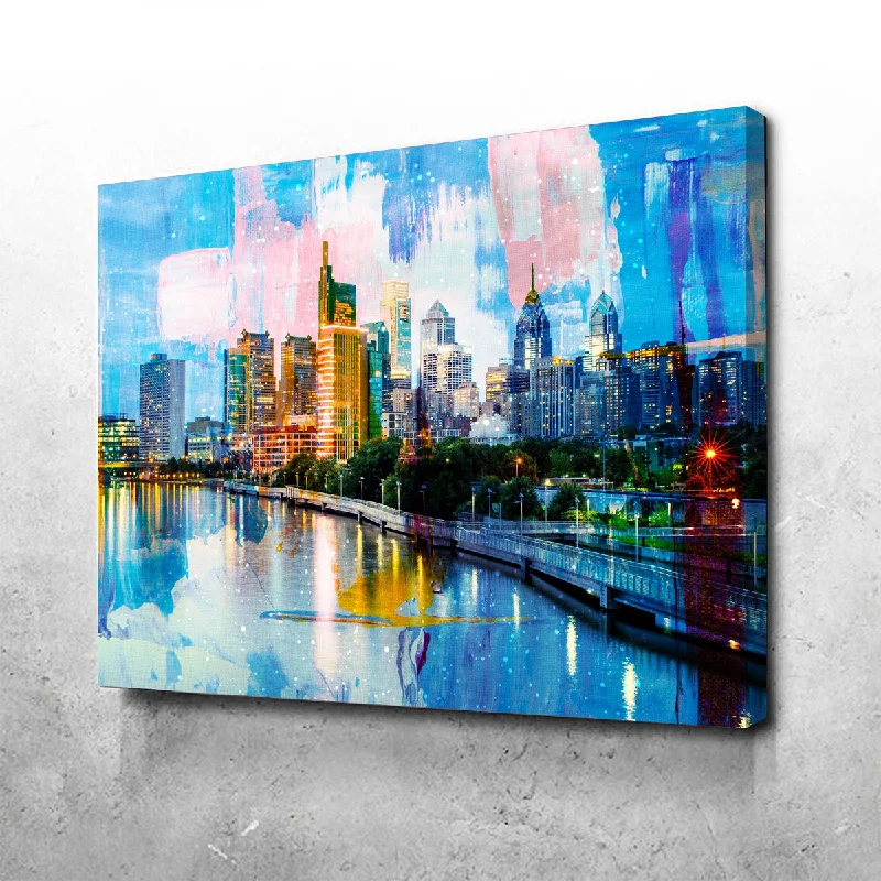 Copper wire string lights-New Philadelphia Skyline Canvas Set