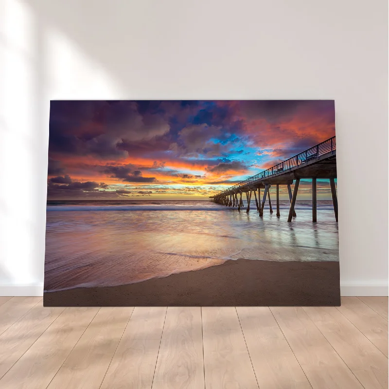 Marble effect coasters set-Southern California Pier at Sunset