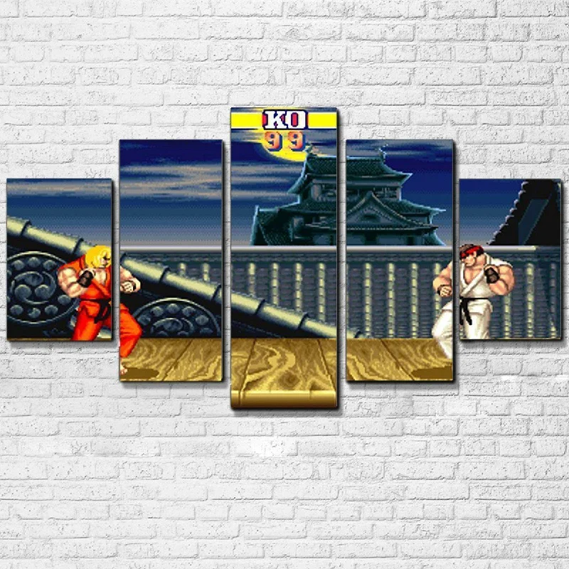 Marble effect coasters set-Street Fighter 5 Piece Canvas