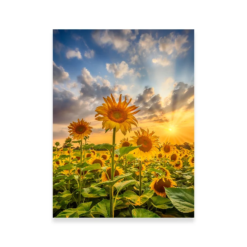 Ceramic incense burner-Sunflower Field at Sunset