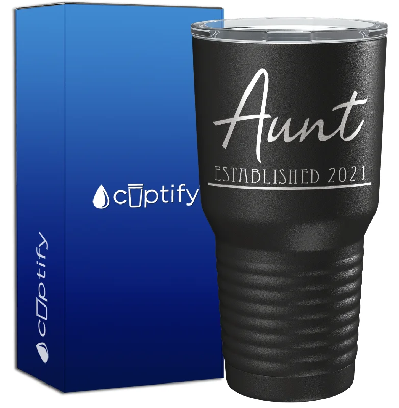 Custom photo printed mug-Aunt Established 30oz Aunt Tumbler