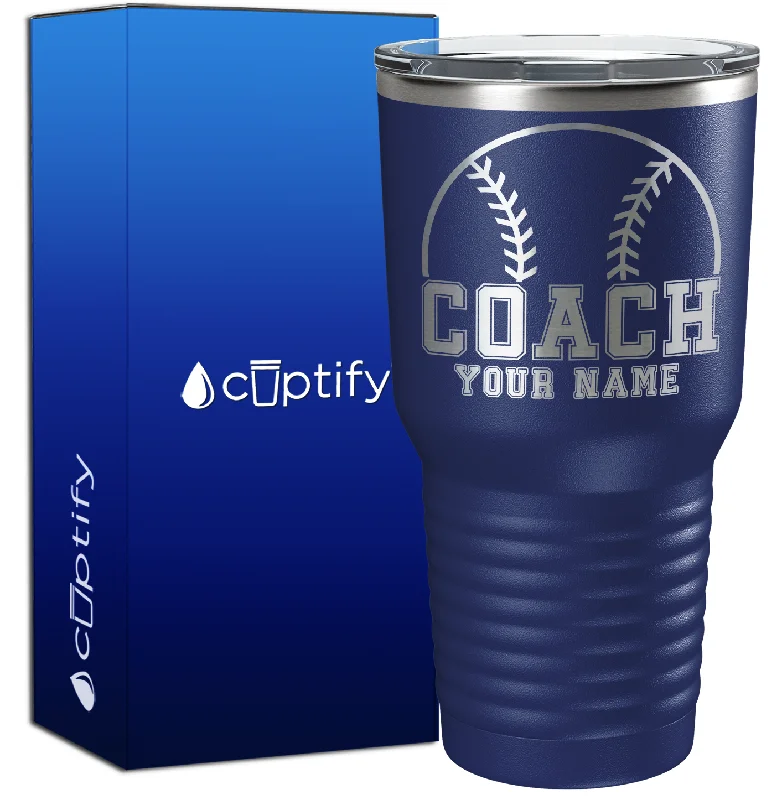 Bright neon party cup-Personalized Baseball Coach 30oz Coach Tumbler