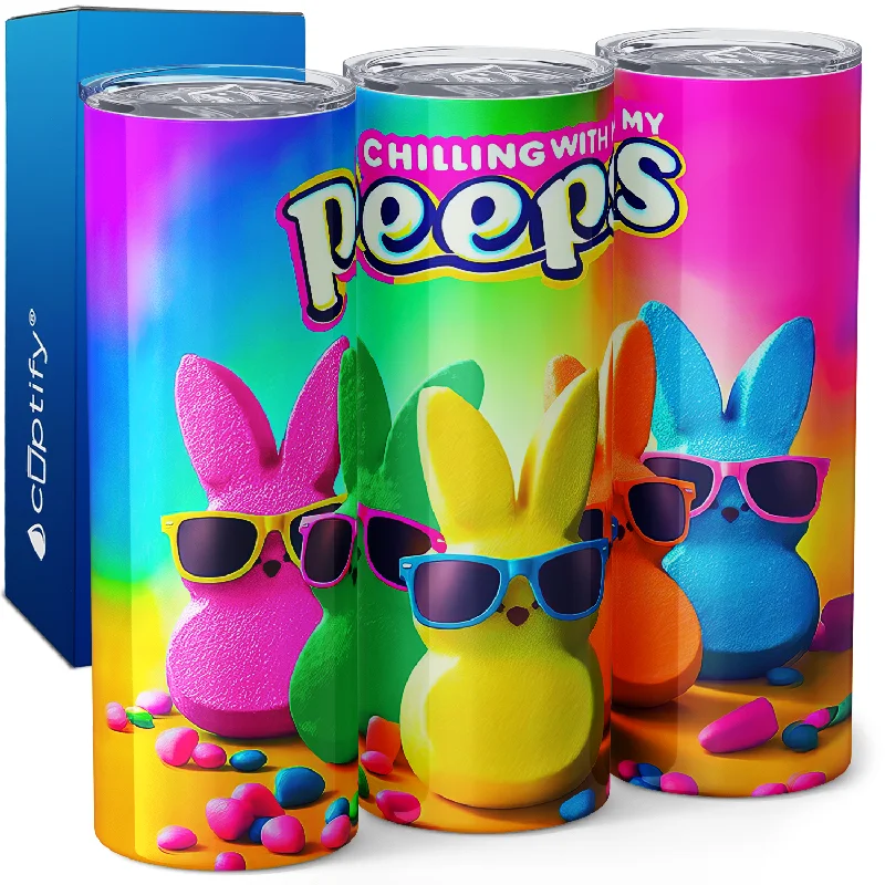 Modern geometric design mug-Chilling with my Peeps Easter 20oz Skinny Tumbler